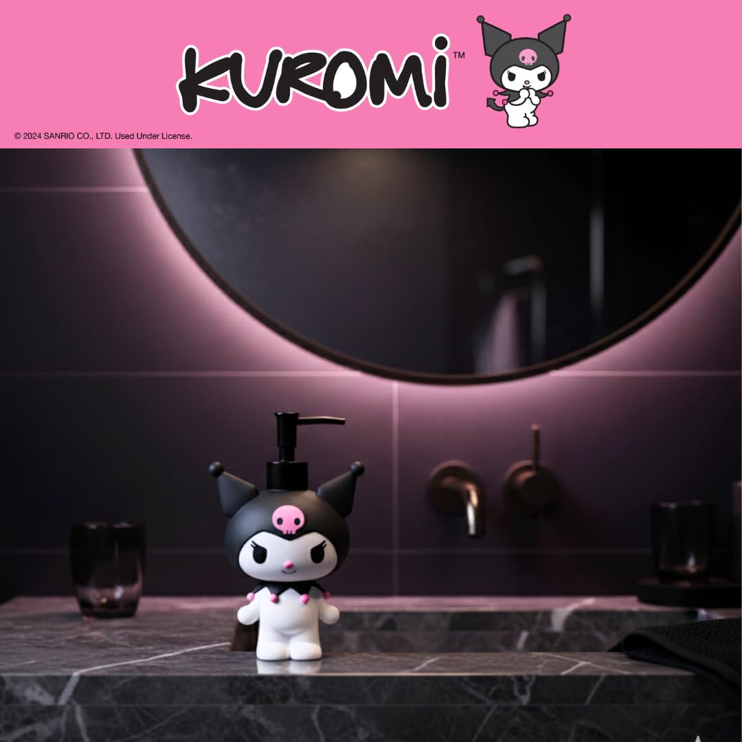 Sanrio Kuromi Soap/Lotion/Hand Sanitizer Resin Pump Dispenser, 13 Ounces, (Officially Licensed Product) by Franco