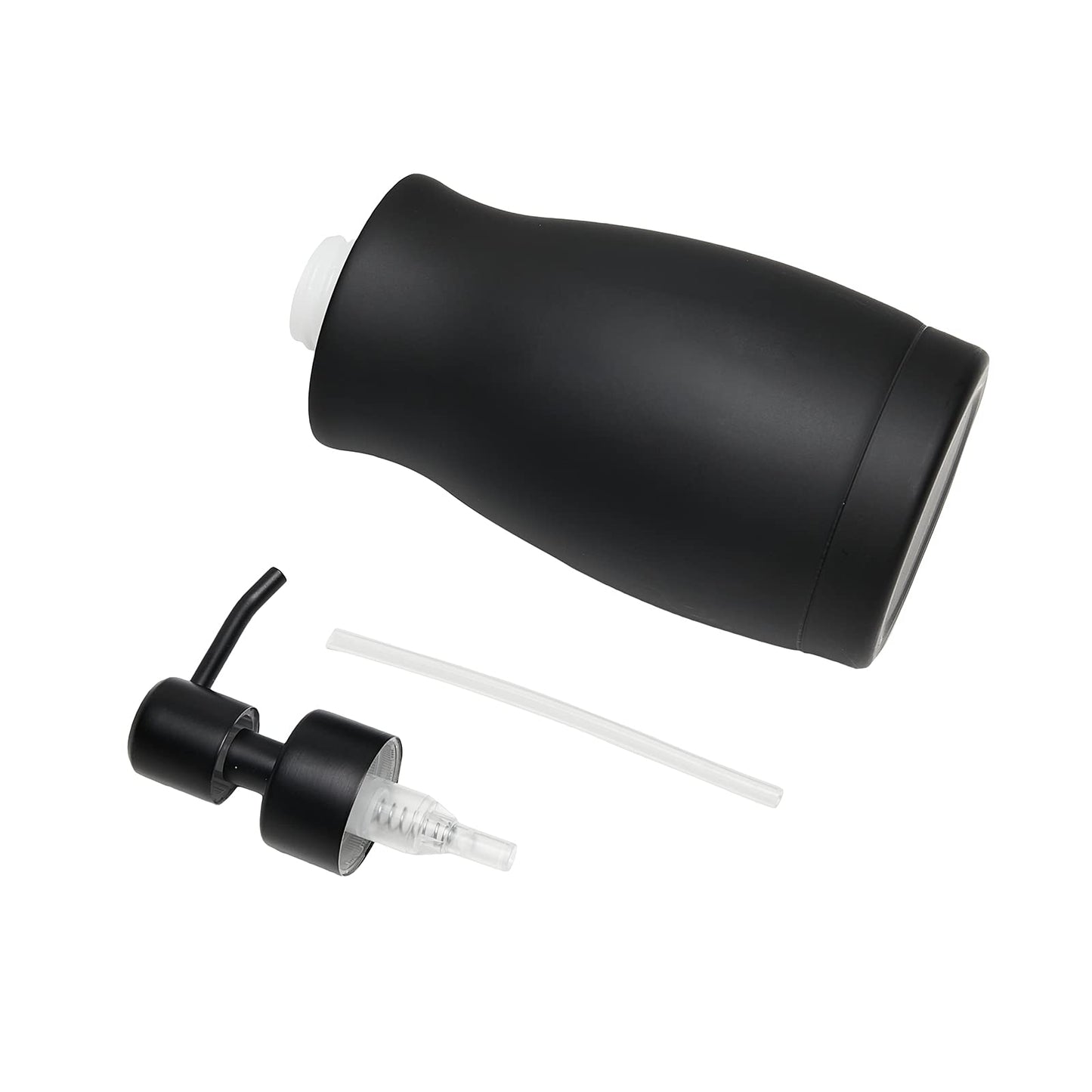 304 Stainless Steel Countertop Black Soap Dispenser Rust Resistant Leak-Proof Liquid Hand Sanitizer Pump with Hopper,for Kitchen Sink, Countertop, Bathroom (13.5oz/400ml)