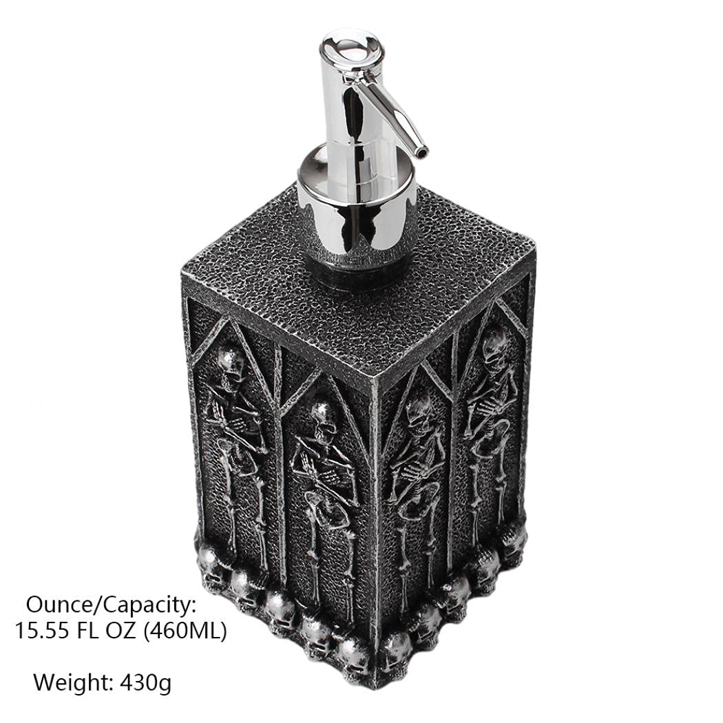 XUDREZ Soap Bottle Skull Design Refillable Hand Soap Lotion Liquid Soap Dispenser for Halloween Kitchen Bathroom Home Decoration