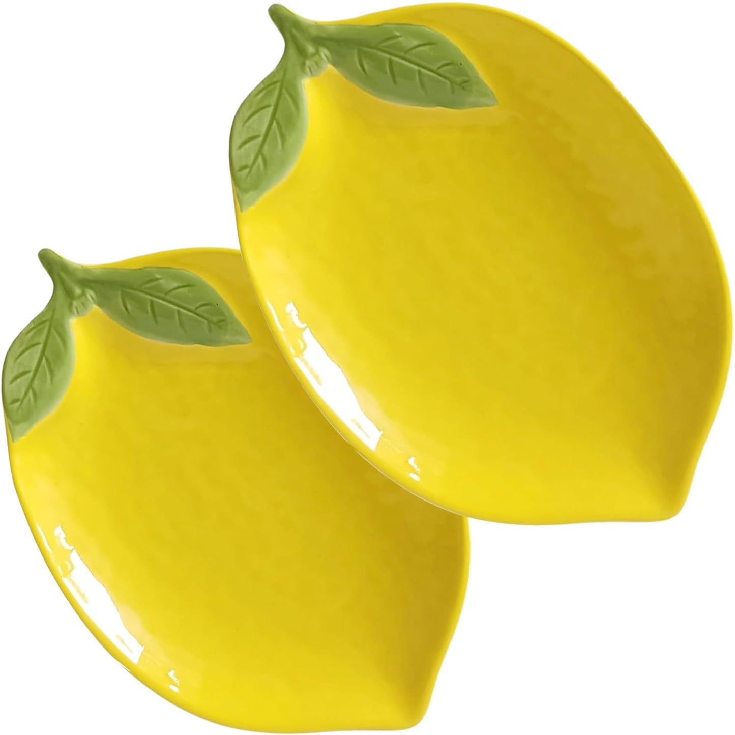 2 PCS Spoon Rests, Ceramic Spoon Rest, Cute Lemon Shaped Spoon Rests, Utensil Rest Spoon Rest Stove Top, Kitchen Cooking Spoon Holder for Counter Ladle Utensil Spatula Tong Rest - Set of 2