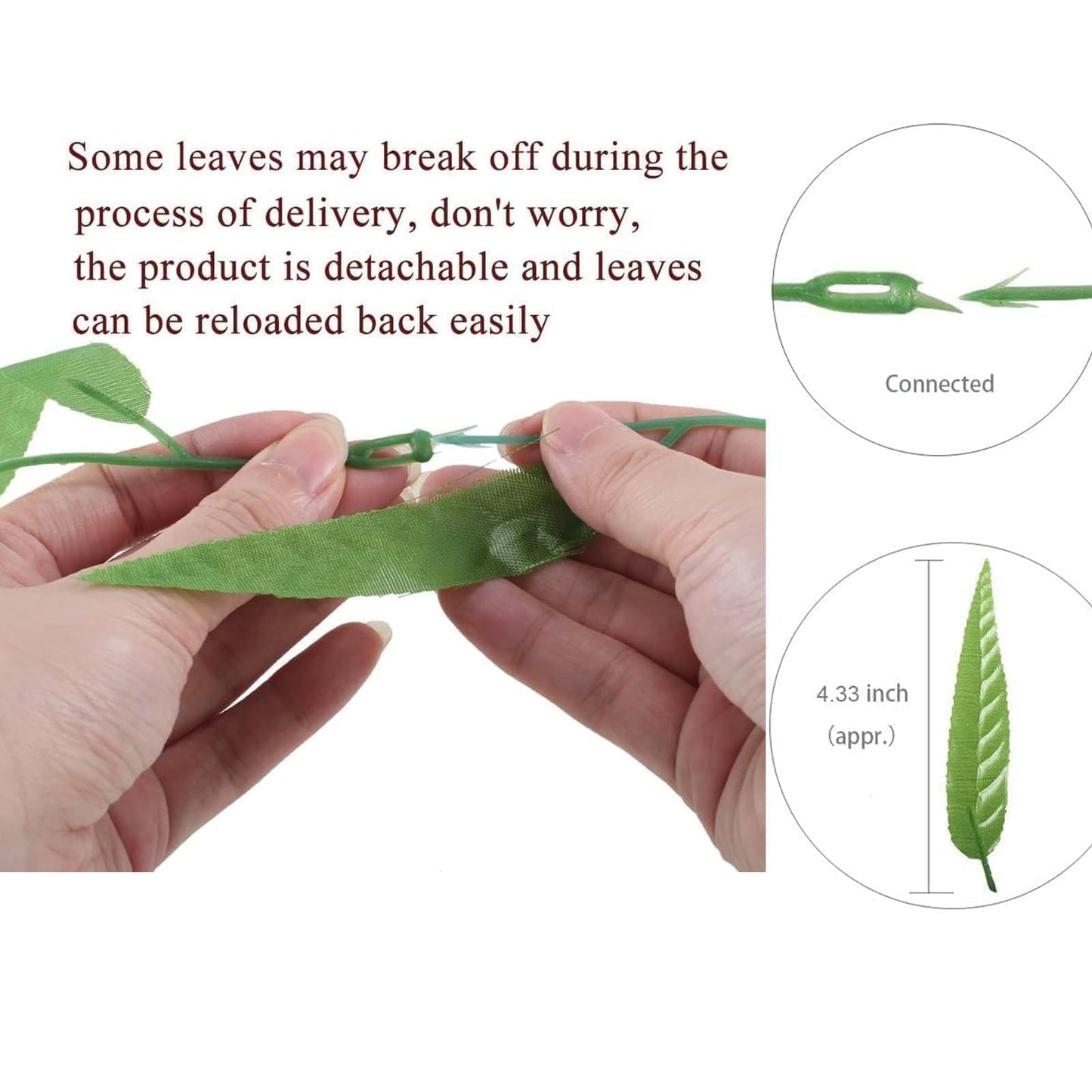 HOGADO 50pcs 300FT Artificial Vine Hanging Greenery Garland Jungle Vines Faux Willow Rattan Vine Artificial Leaves Garland Aestheti Fake Flowers Foliage for Garden Wedding Party Balcony Jungle Decor