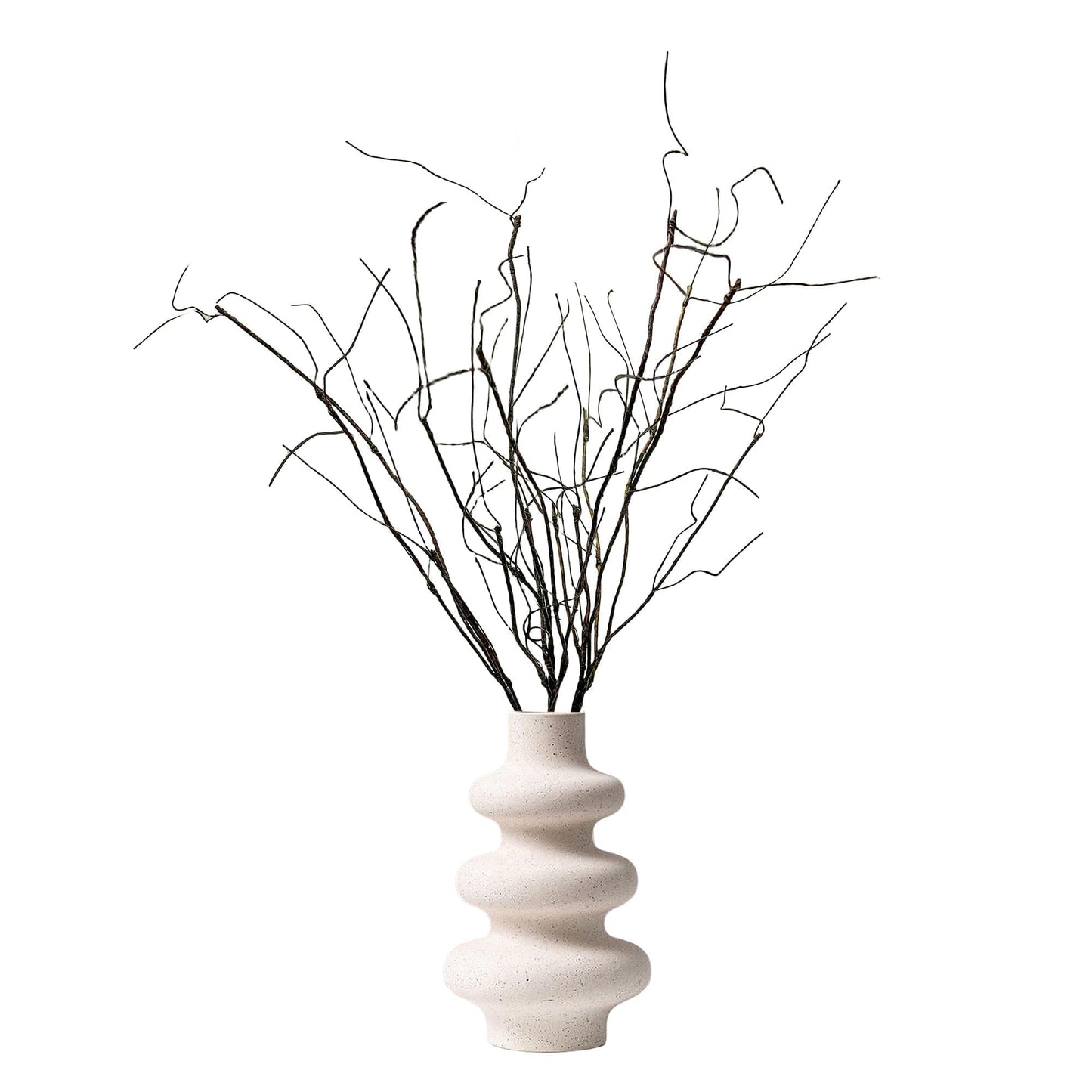 Eiyye Bendable Curly Willow Branches for Vase Stretchable Artificial Twigs for DIY Home Decor Shapeable 29in Faux Stems for Wedding Centerpiece Farmhouse Decoration 5pcs