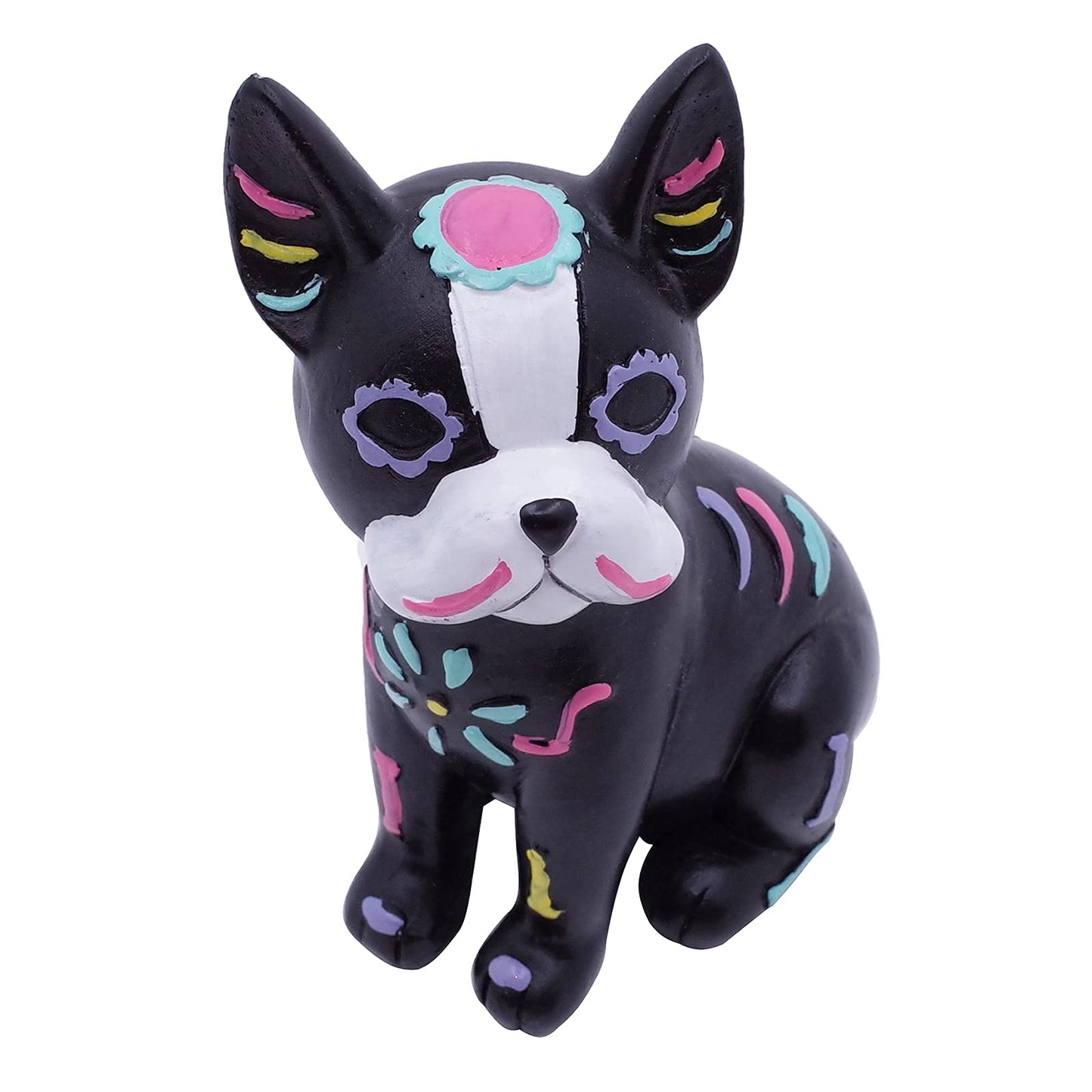Etistta Day of The Dead Dog Figurine, 6.5 inch Polyresin Halloween Dog Statue for Halloween Home Desk Decorations