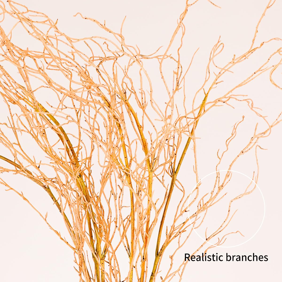 Melorca&Guilla Artificial Branches for Vase,3PCS 51inch Faux Branches Faux Curly Willow Branches,Bendable Fake Sticks Twigs Greenery Stems Branches for Shop Garden Office Home Décor (3, Wood-51inch)