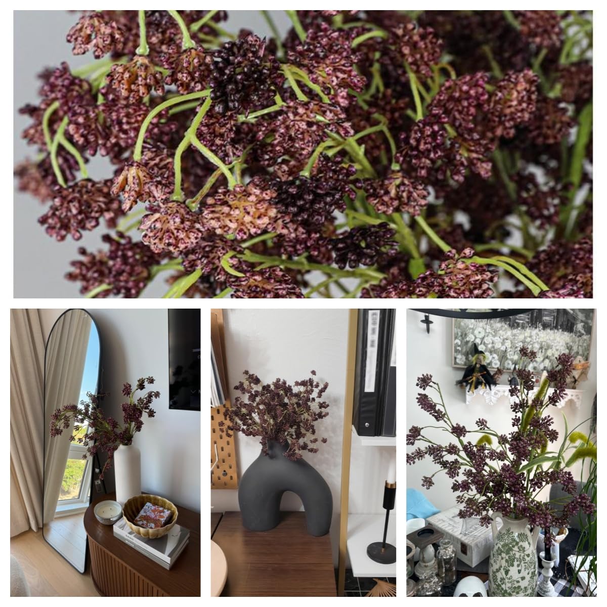 XZJMY 2 Pcs Arttificial Berry,Fall Artificial Soft Plum Sedum Berry Stem for Autumn Thanksgiving Harvest Christmas Tree DIY Decorations (Purple)