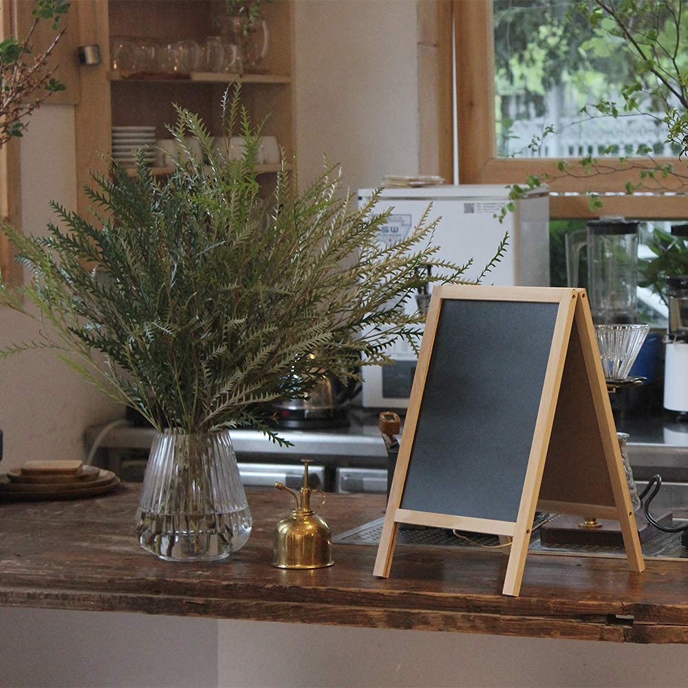 BangQiao Freestanding Wooden A Frame Double Sided Chalkboard for Tabletop Menu Board, Wedding Message Sign