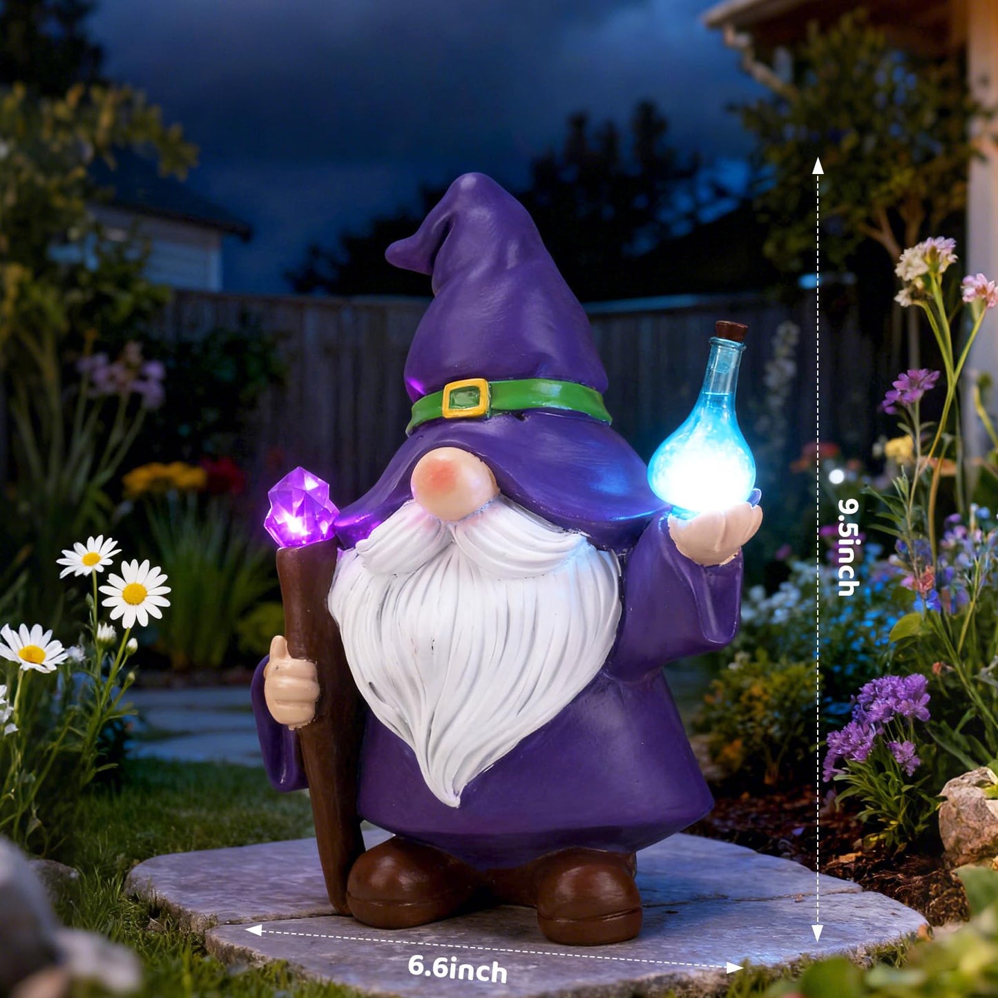Ecloverlife Garden Gnome Outdoor, Solar Powered Gnomes Garden Decor with Lights for Outside, Front Porch, Patio, Yard, Lawn, Balcony - Housewarming Gift, Birthday Gift for Mom, Grandama, Dad, Grandad