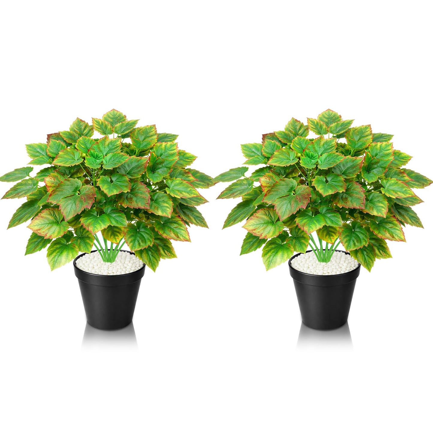 Juinte 2 Pack Artificial Grape Vine Plants 14.9 Inches 6-Branch Realistic Plastic Fake Potted Plant for Home Decor Artificial Plants Indoor Green Foliage for Shelves