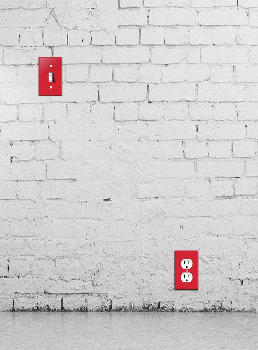 WIRESTER Duplex Outlet Cover Wall Plate/Switch Plate - Solid Favorite Red, 5 Piece Set