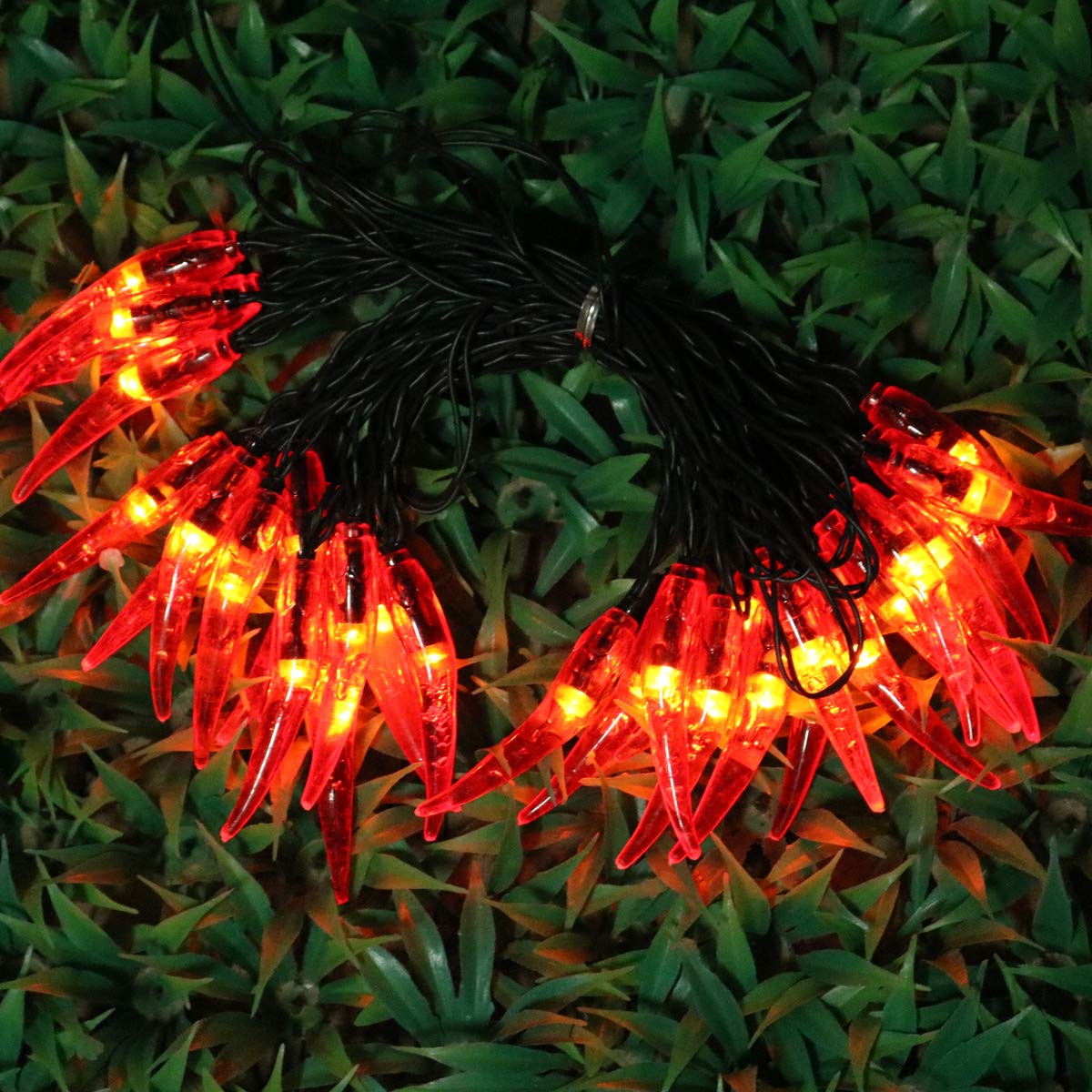 Dreamworth Solar Red Chili String Lights, 30 LED Chili Shape Fairy Solar Operated String Lights for Wedding, Chinese New Year,Spring Festival,Party Decoration,Christmas