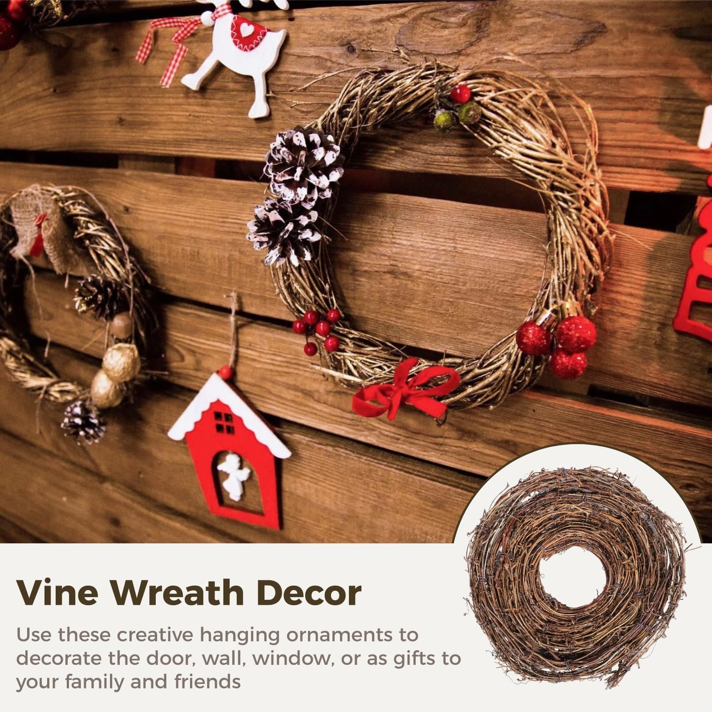 1 PCS Grapevine Garland - DIY Crafts Natural Grapevine Twig Vines, 15 Feet Vines Garland Wreaths for Wedding House Holiday Door Vase Wall Decor