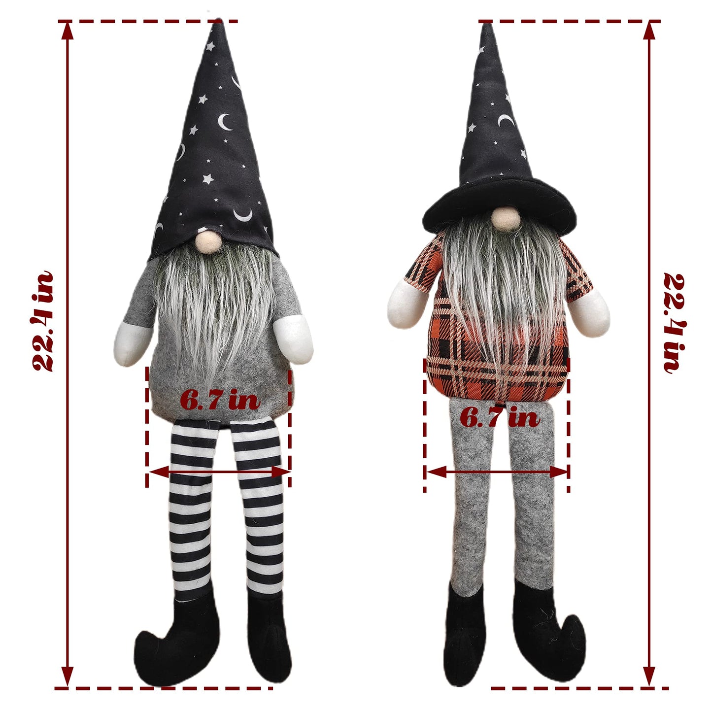 Ogrmar 2 Pack 22.4 Inch Halloween Gnomes Plush Mr and Mrs Scandinavian Swedish Tomte Doll Handmade Elf Gnome Faceless Doll for Halloween Indoor Home Kitchen Table Ornaments