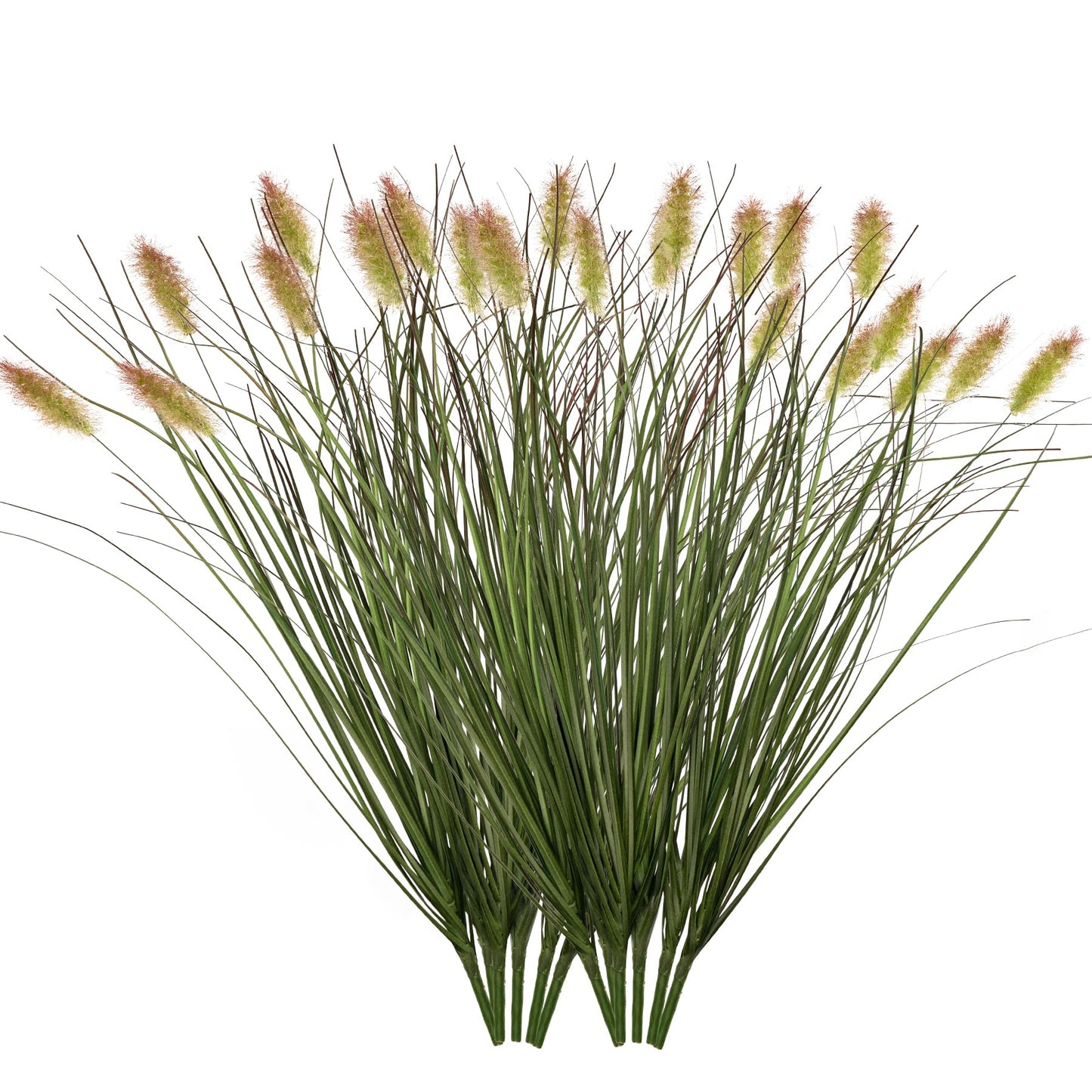 Ttranewsoo Artificial Grass, Fake Grass, Artificial Shrubs, Wheatgrass Cattails Fake Grass Decorations, Artificial Plants, Ornamental Grass, Outdoor Fake Grass, Green Leafy Decorations (12PCS)