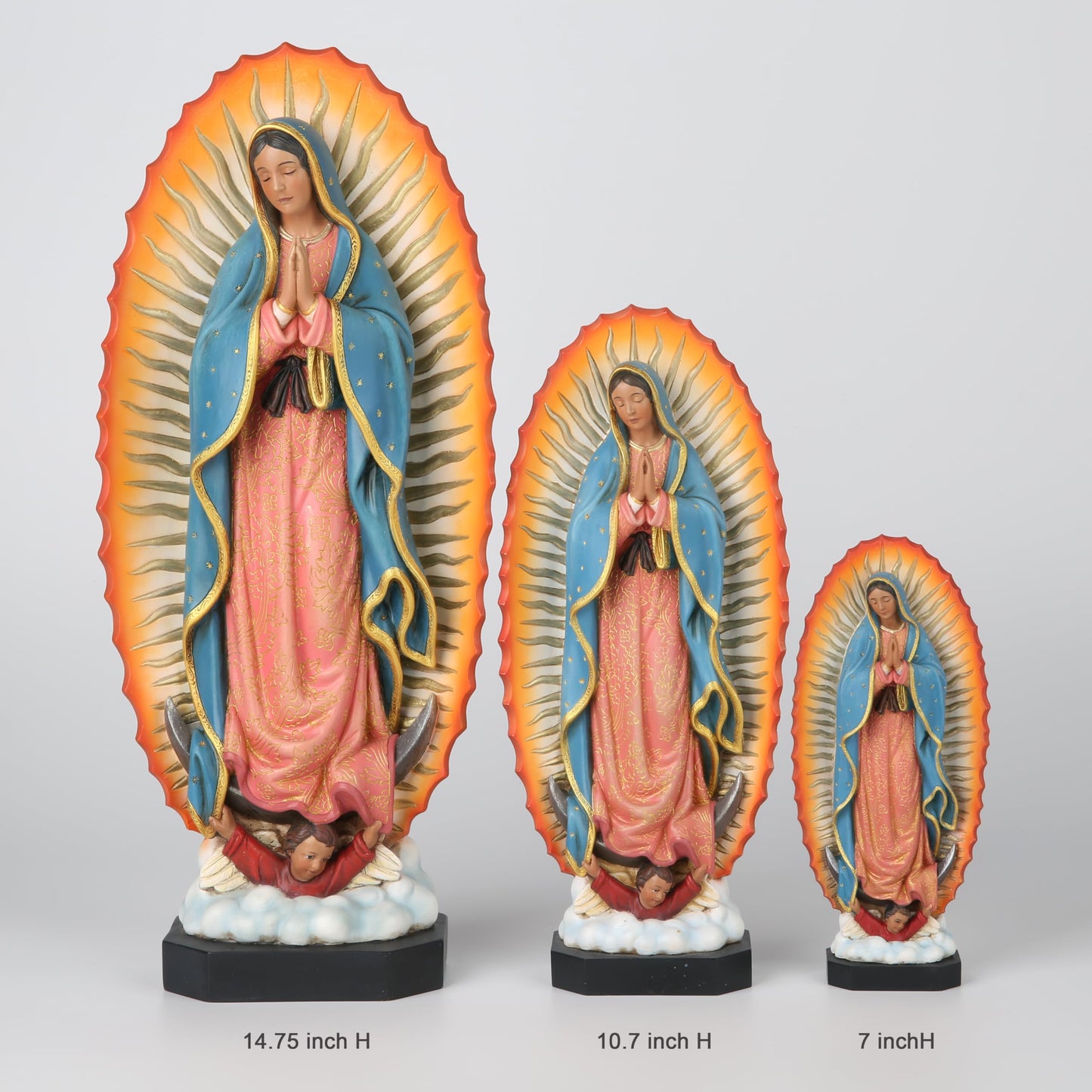 BC Catholic 14.75" H Our Lady of Guadalupe Statue, Blessed Virgen Maria Mother Figure for Altar, Religious Gifts to Mom, Inspirational Home décor, Hand Painted by Buildclassic