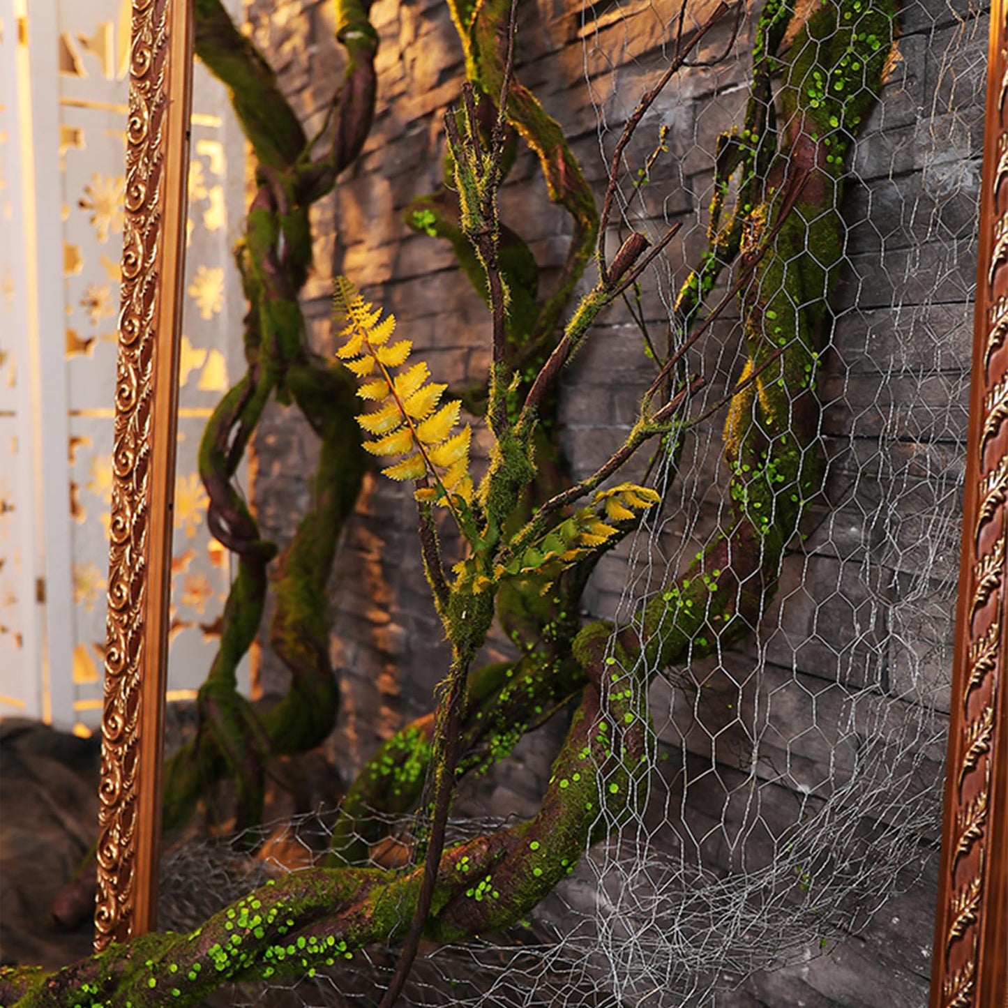 2pcs 40inch Bendable Faux Branch Vine Moss Greenery For Vase Wall decor