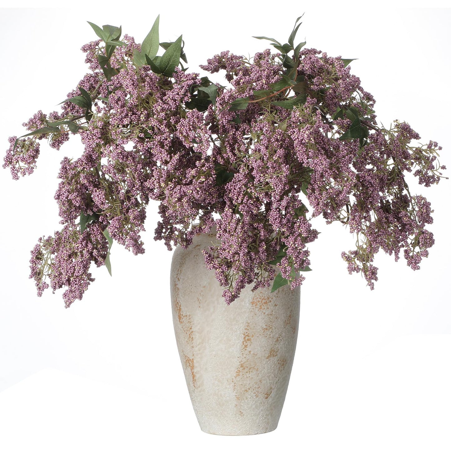 Dingion 3 Pcs 43 Inch Dusty Plum Berry Stem for Vase Fall Artificial Faux Sedum Berry Stems Autumn Realistic Flower Pick Spray Floral Branch for DIY Wedding Bouquet Mantel Holiday Harvest Home Decor