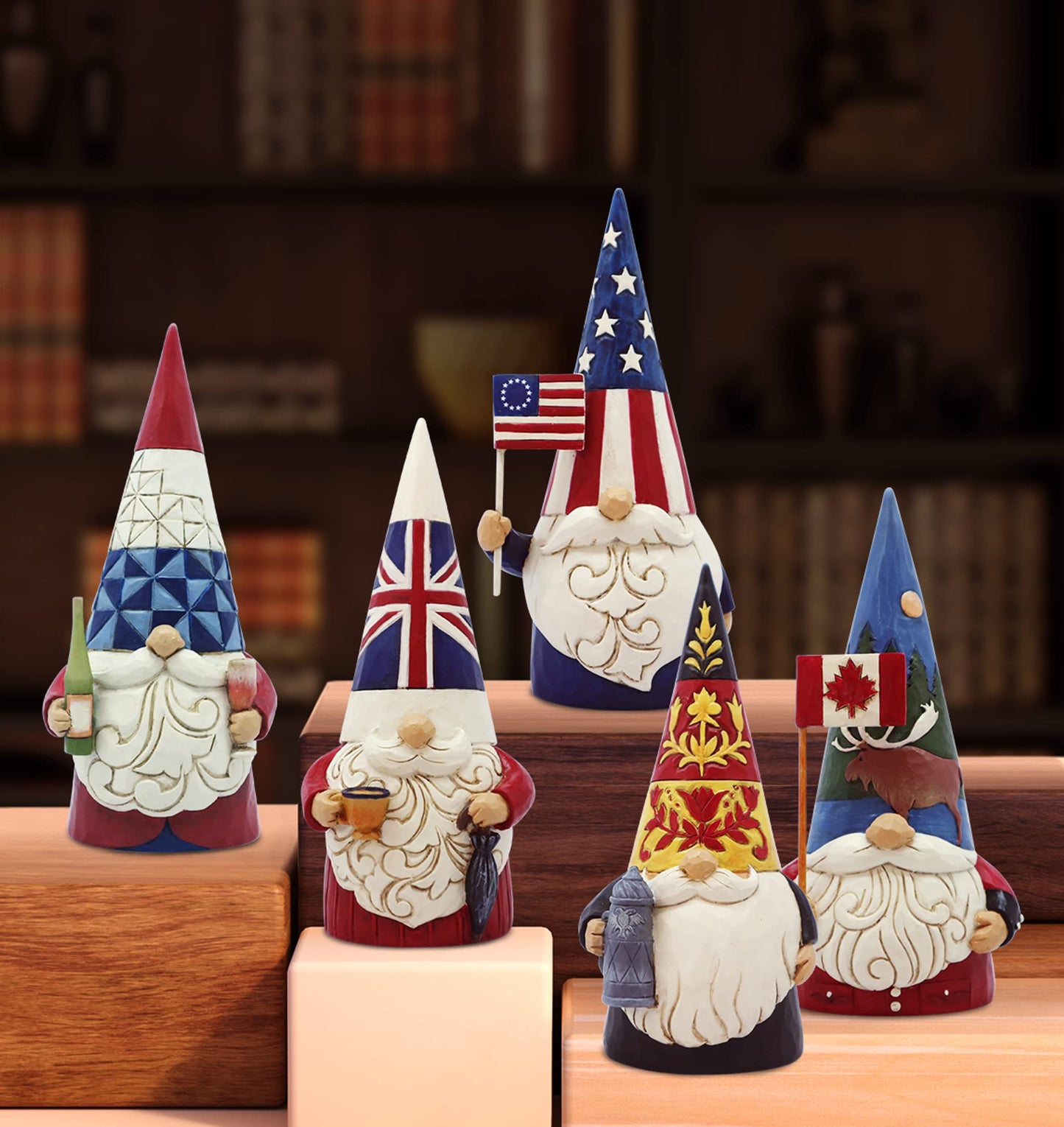 Enesco Jim Shore Heartwood Creek Gnomes Around The World French Figurine, 5.5 Inch, Multicolor