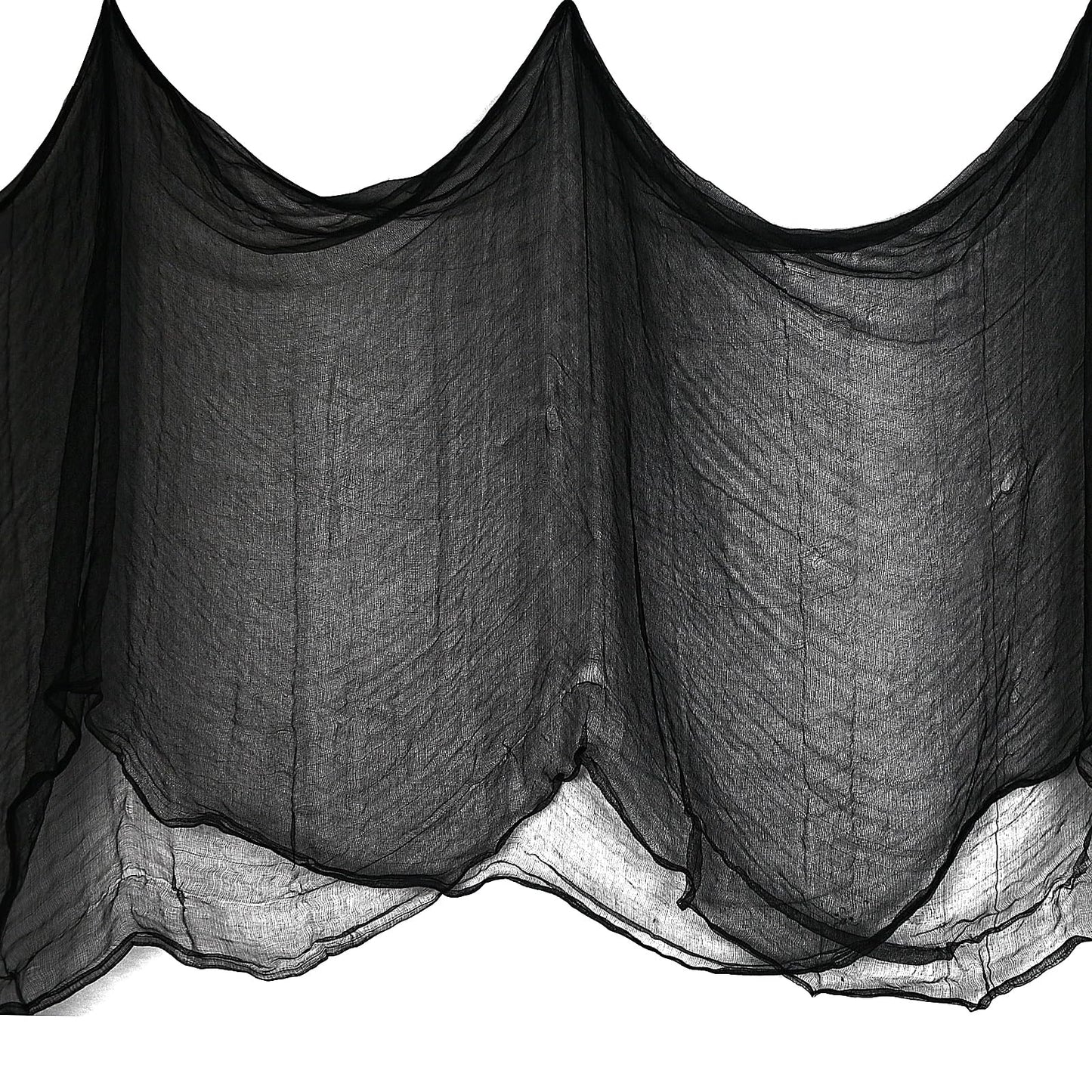 Nirohee 315 x 85 Halloween Black Creepy Cloth,Spooky Fabric Cloth Halloween Decorations Outdoor,Scary Creepy Gauze Black Cloths Party Decor Props for Witch Room,Haunted House,Garden