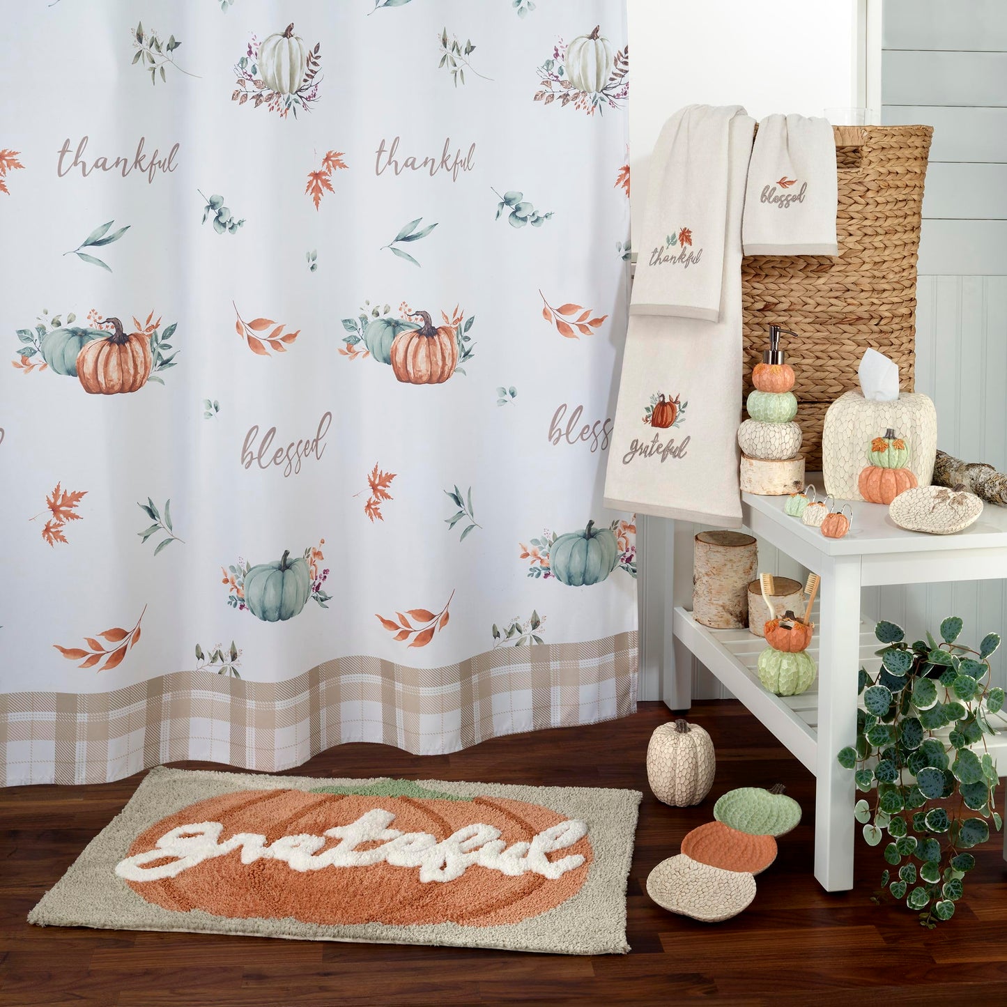 Avanti Linens - Tissue Box Cover, Fall Inspired Home Decor (Grateful Patch Collection)