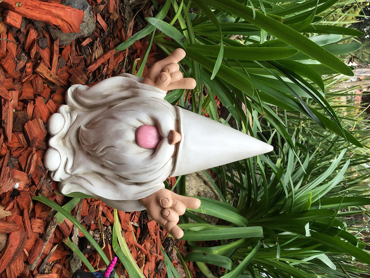 GlitZGlam Rocker Gnome 'George' This Gnome Will Rock Your Fairy Garden and Garden Gnomes 10 Inches Tall