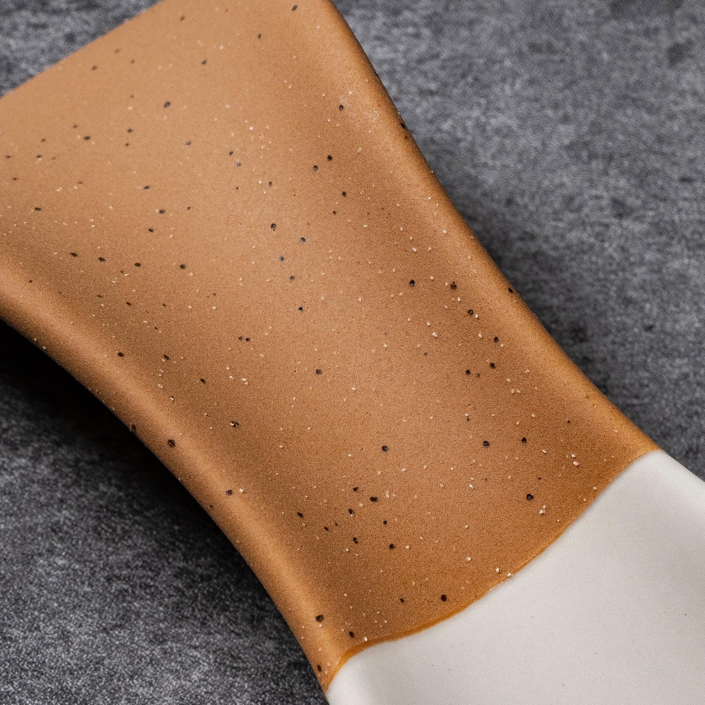 Caigmo Spoon Rest for Stove Top, Heat Resistant Ceramic Utensil Rest for Kitchen Countertop, Coffee Spoon Holder, Dishwasher Safe, White & Terracotta