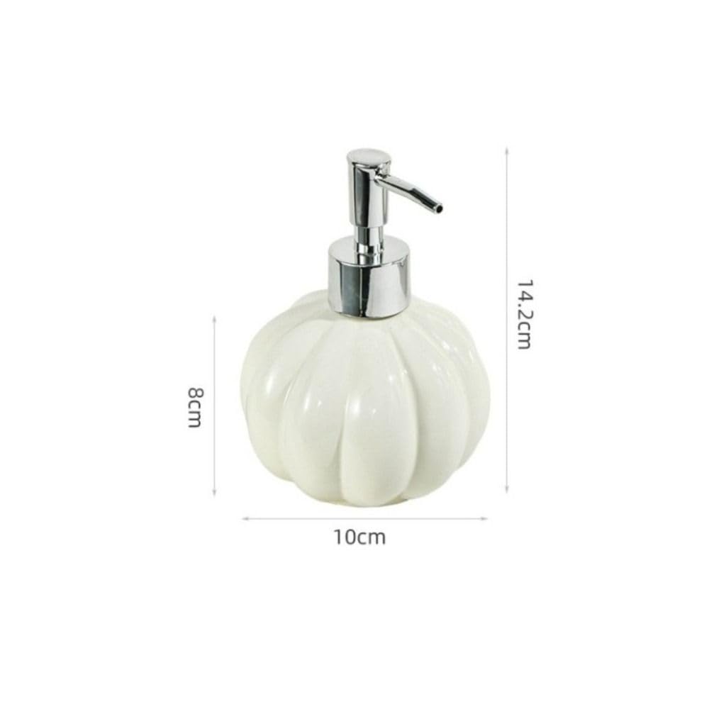 Ceramics Soap Dispenser, Ceramic Hand Soap Dispenser, Pumpkin Shaped Bottle, Foam Dispenser, Decorative Hand Pump Refillable Soap Dispenser for Kitchen