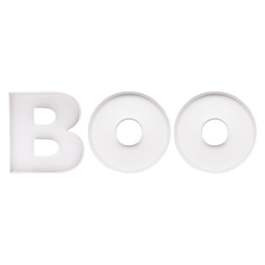 WENPACK 12" BOO Fillable Letter Shape Charcuterie Board Paper Mache Happy Halloween Tray Candy Sweet Cardboard Container Decorative Box