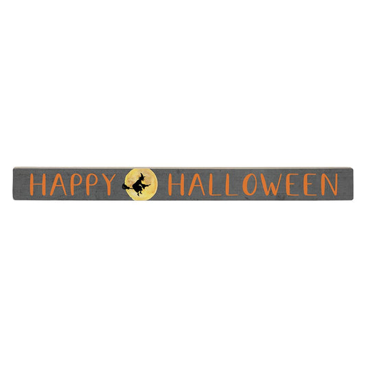 Simply Said, INC Talking Sticks Halloween Sign - Happy Halloween - Flying Witch Halloween Decor - 16 x 1.5 inch Wood Sign - Made in USA - TLK1662