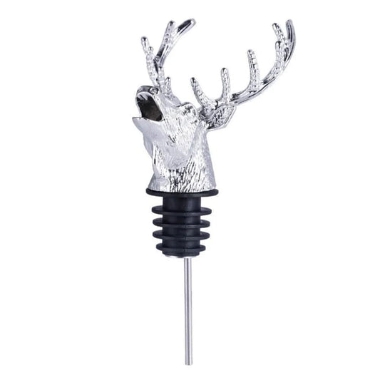 Zinc Alloy Animal Bar Liquor Bottle Pourer Liquor Pour Spout Sdjdhej 1Pcs Deer Head Bottle Tipping Nozzle Silicone Stoppers for Christmas and Halloween Decorations (Deer head)