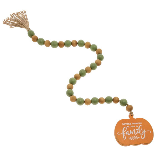 Boston International Decorative Beads Autumn Halloween Decorations Fall Home Décor, 31" Long, Family Pumpkin
