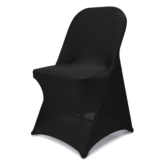Babenest Spandex Folding Chair Covers - 30PCS Halloween Upgraded Universal Stretch Washable Fitted Chair Slipcovers Protector for Wedding, Holidays, Banquet, Party, Celebration (Black)