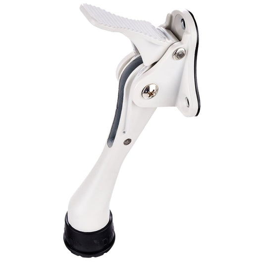 HA SHI Kickdown Door Stopper, Heavy Duty Adjustable White Door Holder Stop