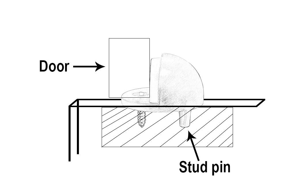 QCAA Low Dome Floor Door Stop, H 25.4 x Diameter 44.5mm, Zinc Die Cast, Matte Black, 2 Pack, Made in Taiwan