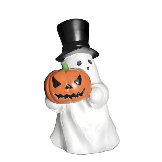 Halloween Ghost Figurine,3D Resin Pumpkin Ghost Decor,Halloween Decorations Outdoor Indoor,Unique Decoration for HomeOutside Porch Garden Yard Lawn Party Decorations (B)