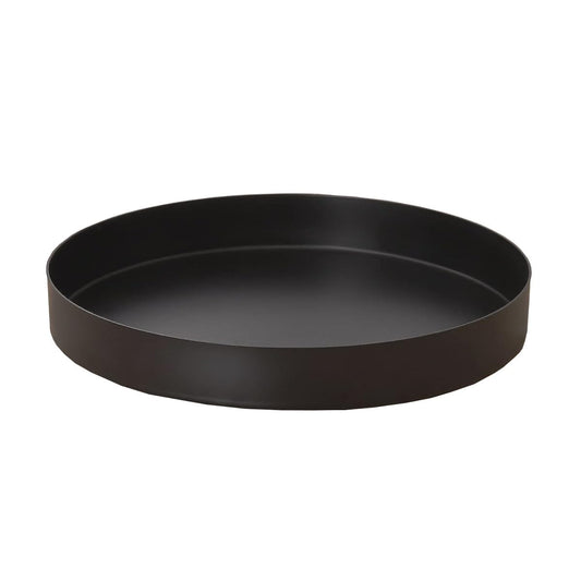 Black Round Metal Candle Holder Tray, Decorative Serving Tray for Modern Farmhouse Home Decorations (7.8")