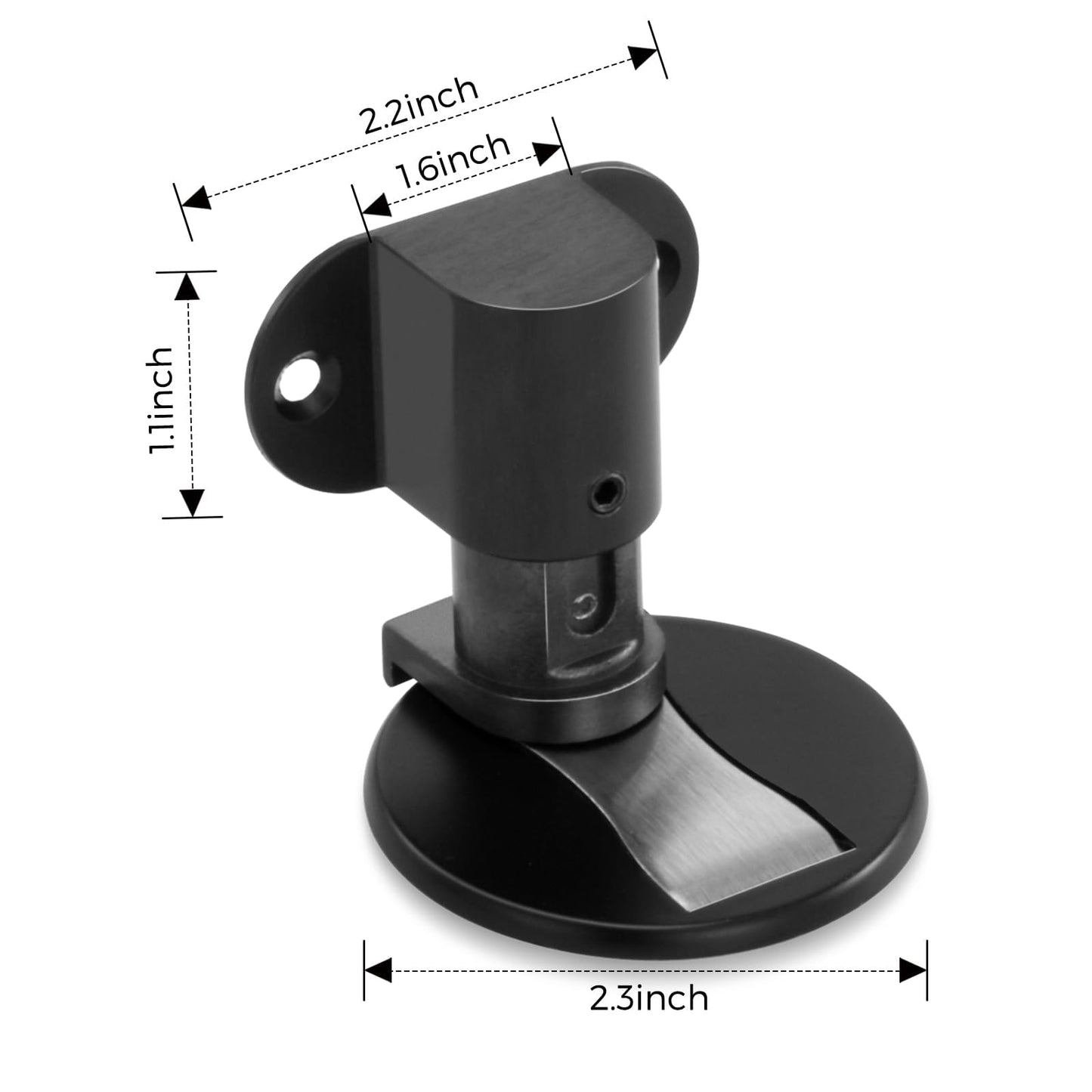 JIADAXIN Invisible Magnetic Door Stopper, Adjustable & Floor Standing Door Stopper, No-Drill Easy Installation, Protects Wall from Damage,(Black) 2-Pack
