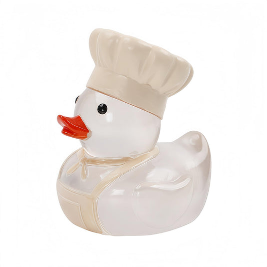 OYL Resin Chef Duck Figurine Everyday Hero Small Collectible Statue Novelty Craft Decorative Ornament for Desktop Shelf Home Office Decor Gift