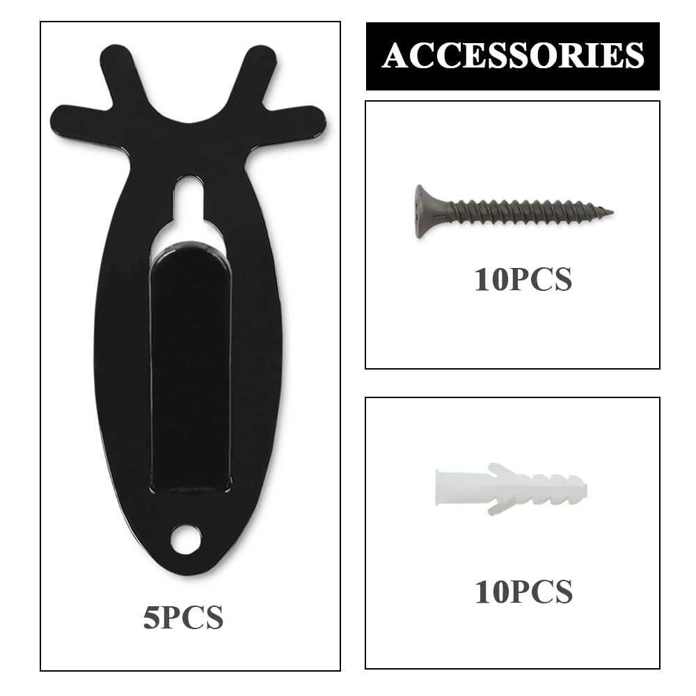 GRAND ORANGE European Skull Hooks 5 Pcs Weight Capacity up to 20 lbs