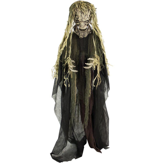 Haunted Hill Farm Life-Size Scary Talking Tree Man Halloween Animatronic with Touch Activated Lights and Sound, Battery Operated Indoor or Covered Outdoor Halloween Decorations, Creepy Fright Props