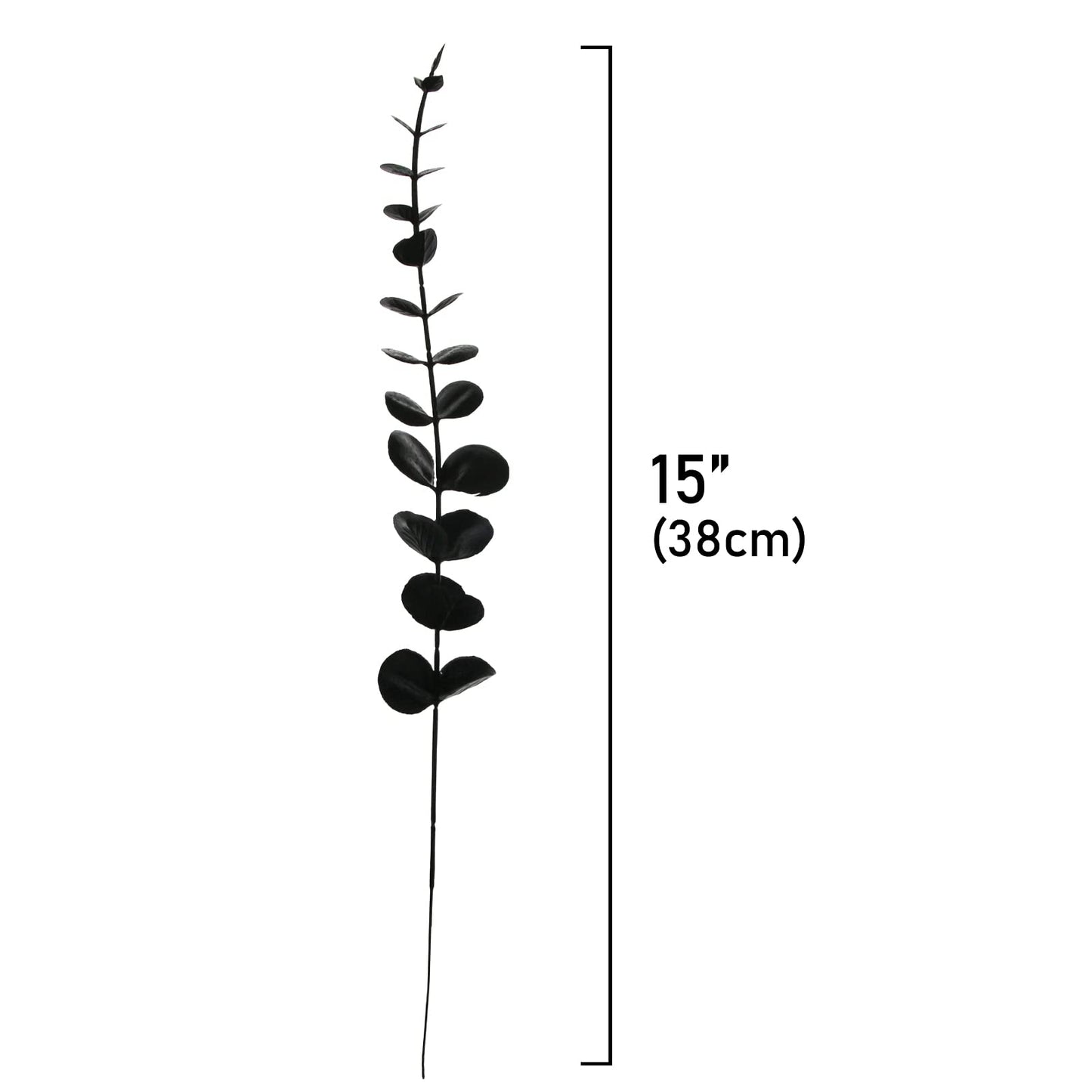 Tinsow 26 Pcs Black Artificial Eucalyptus Stems Faux Halloween Flowers Eucalyptuses Real Touch Leaf Centerpiece Home Decor (26, Black)