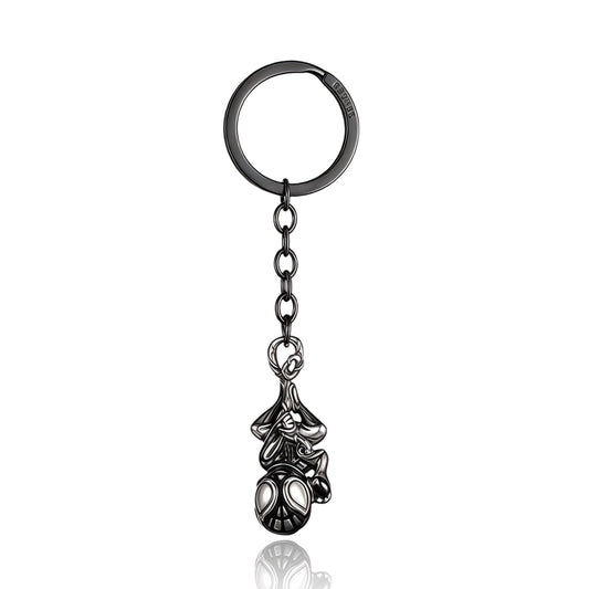 RZCXBS Spider Keychain for Backpack,Superhero Keychain with Gift Box,Brass and S927 Silver,Ideal for Holiday Gifts,Halloween,Christmas(Black-Upright)