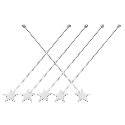 Alipis Stainless Steel Stirring Rods 7.4 Inch Long Metal Swizzle Sticks for Cocktails Coffee and Beverages Reusable Bar Party Drink Stirrers Set of 5