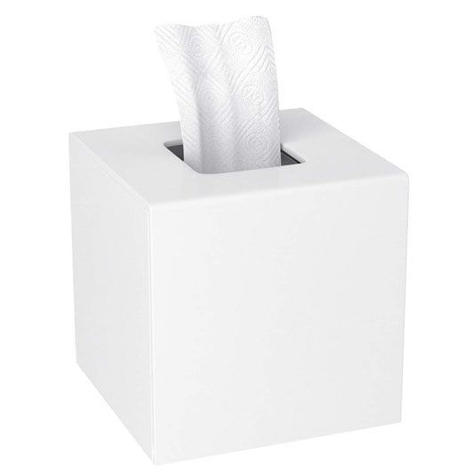 HIIMIEI Acrylic Tissue Box Cover Decorative Square Tissue Holder Napkin Dispensert for Bathroom-White