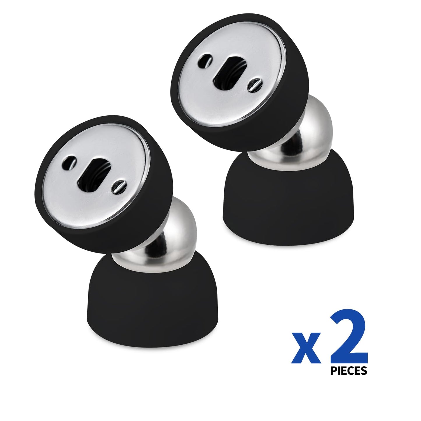 TOPTAKE Powerful Magnetic Door Stopper - 2 Pcs Stainless Steel Mini Door Stop, Heavy Duty Magnetism Door Holder for Bedroom, Bathroom, Kitchen, Home, Office (Black)