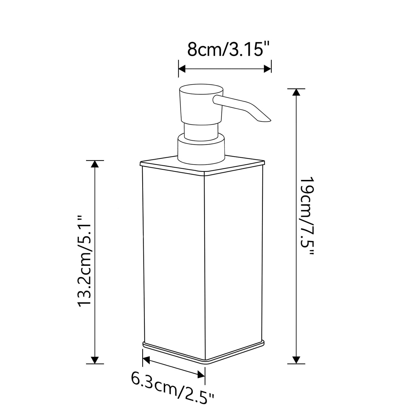 BGL Black Soap Dispenser, Refillable Square Soap Dispenser with Premium Aluminium, Rustproof Countertop Soap Dispenser for Bathroom, Kitchen, Home, Hotel – 240 ML