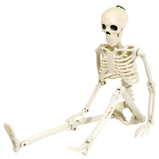 36" Skeleton Halloween Decoration, 3FT Full Body Posable Skeleton Realistic Human Bones with Posable Joints for Halloween Pose Prop Decor Yard Lawn Garden Patio Outdoor Haunted House Decorations