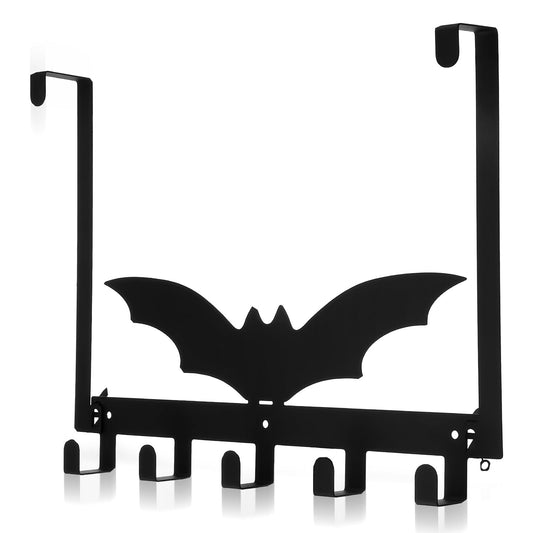 AojSup 1 Pc Bat Over The Door Hooks Halloween Gothic Bathroom Decor Hanger Wall Mount Rack Holder for Towel, Hat, Coat, Cloth, Keychain, Bag, Home Organizer