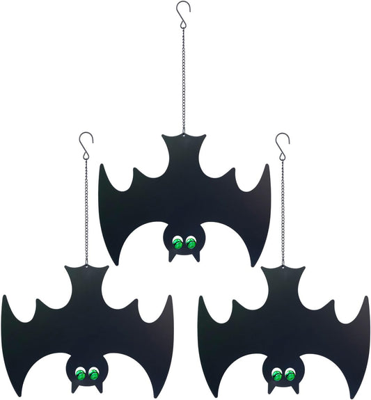 Manortang Bats Hanging Halloween Decorations with Glowing Eyes 3pcs Spooky Stylish Décor for Fun Halloween…