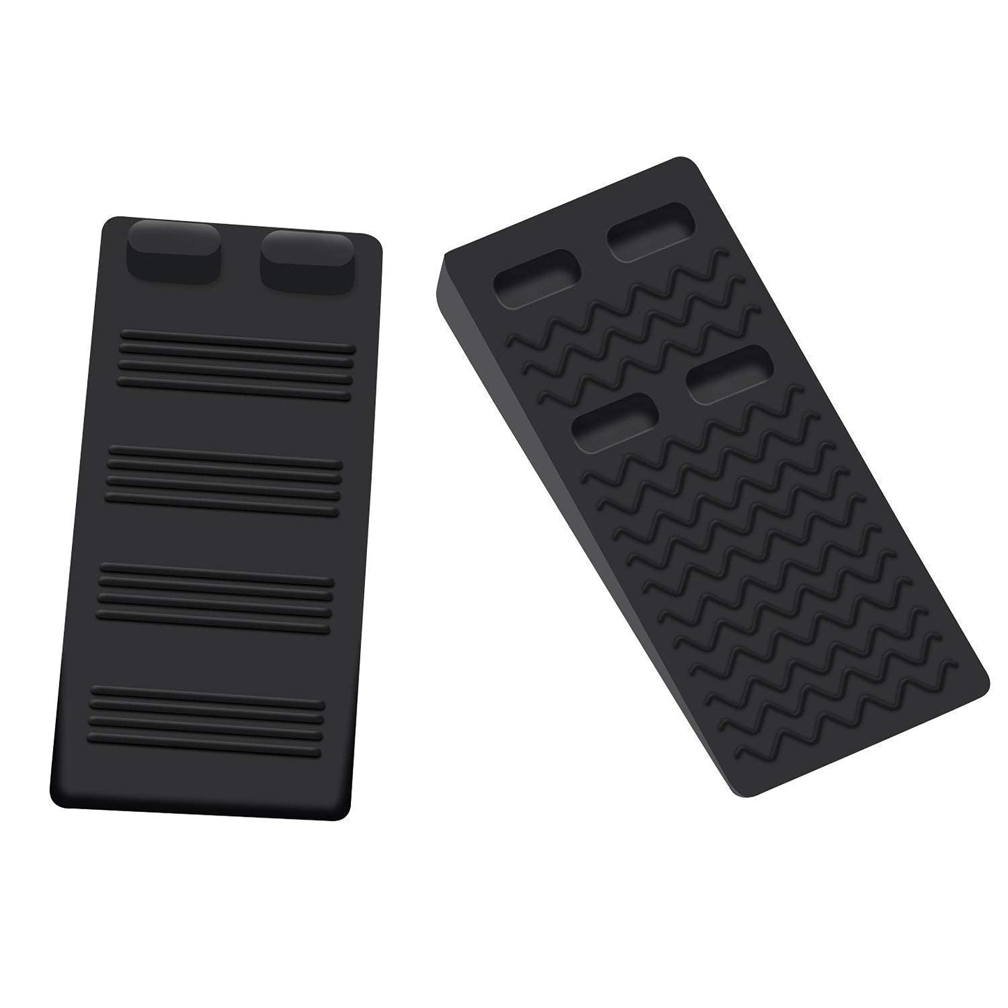 Door Stop Rubber Wedge Thin Door Stoppers for Bottom of Door Silica Gel Flexible Non Scratching Door Holder - Smart Stackable Slip-Resistant Design -Black