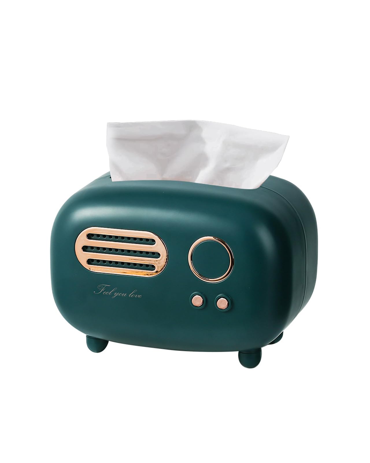 SGVAHY Retro Radio Shape Tissue Cover Box Unique Multifunction Tissue Box for Kitchen Bedroom Office Parlor Bathroom Decoration Creative Gift Tissues Cover (Retro Radio Green)